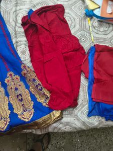 New Blue Embroidered Kurta Set in 38 bust