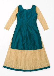 Elegant green &amp; cream Ethnic Gown