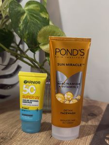 Pond's Facewash 100g  & Garnier Sunscreen 30ml
