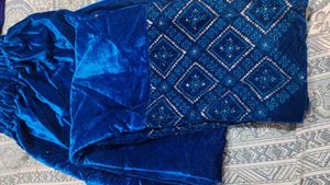 Velvet Kurta Set With Heavy Duppata