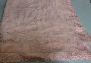 Peach Embroidered Saree