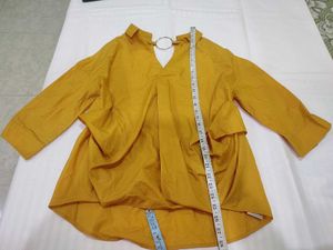 Mustard Top with Ring Detail
