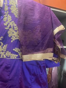 Purple and Gold Lengha Eid Dress