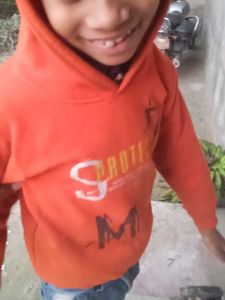 Orange Graphic Hoodie for Boys