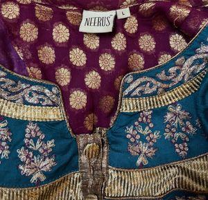 Elegant Purplish Magenta Zari Salwar Suit Set