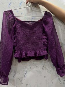 Purple Ruffle Top