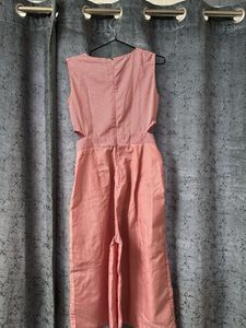 Cute Pink Cutout Jumpsuit