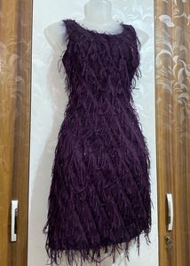 Purple Feather Party Dress