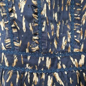 Elegant Blue Printed Dress