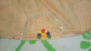 Cream Satin Saree