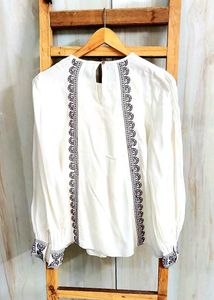 Embroidered White Top size 40-42
