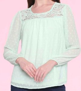 Solid Mint Green Relaxed Fit Top From Pantaloons