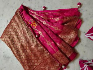 Banarasi Pink &amp; Gold Sari 🔥