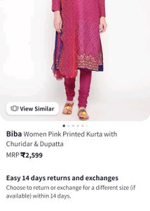 Biba Pink Printed Kurta Set