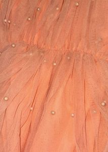 Peach Pearl Tulle net top