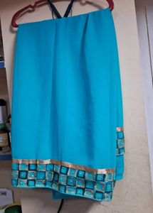 Sky Blue Color Soft Saree With Blouse