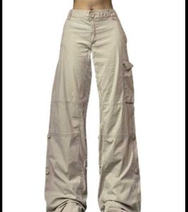 Adjustable Wide Leg Cargo Pants