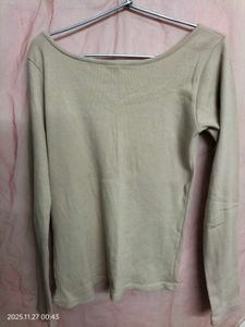 Beige Long Sleeve Top