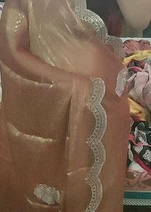 Glamorous Metallic Saree with Embellished Border