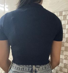 Blue Cropped Collored Top