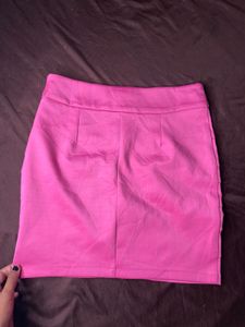 Pink Mini Skirt &amp; White Top