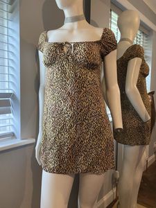 Motel Gaval Animal Print Mini Vestido