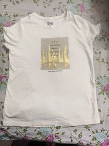 White Graphic Print T-shirt