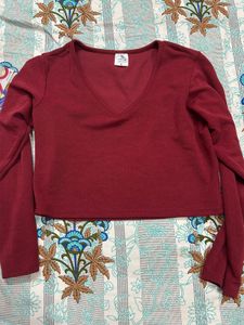 Maroon Full Selves Crop Top