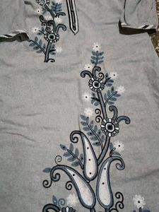 Gray Thread Work Full Suit Salwar, Duppatta