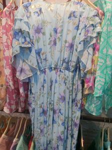 Floral Print Dress,Xl Size Only One Pc Avl.