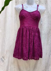 I. Purple Lace Mini Dress