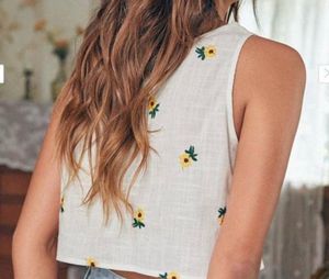 Floral Embroidered Crop Top