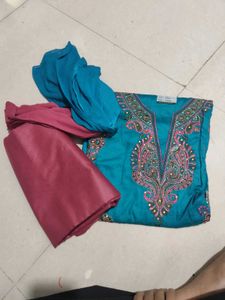 Festive Cotton Dress Material Suit