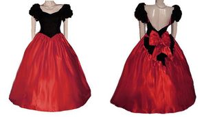 Red &amp; Black Velvet Dress