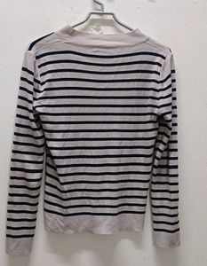 Striped Mock Neck Top