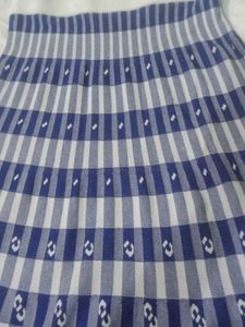Price Drop !Checked Blue N White  Wool Long Skirt