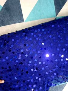 Blue Sequined Fabric Saree