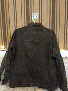 Charcoal/dark grey washed denim jacket