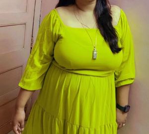 Lime Green Tiered Maxi Dress