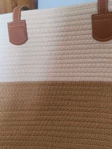 Two-Tone Woven Tote Bag