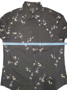 H&amp;M Men Black &amp; White Printed Cotton Shirt