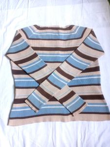 Striped V-Neck Full sleeve Top sweater
