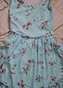 Floral Print Light Blue Dress