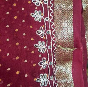 Embroidered Maroon Fabric
