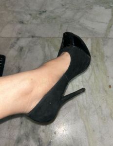 Charlotte Russe Black Suede Heels