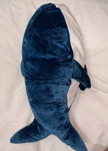 Shark Plush Pillow - Blue Velvet