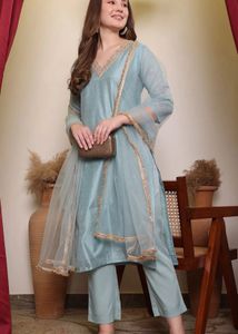 Elegant Blue Kurta Set with Dupatta