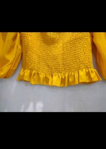 Yellow Mustard Crop Top (Stretchable)