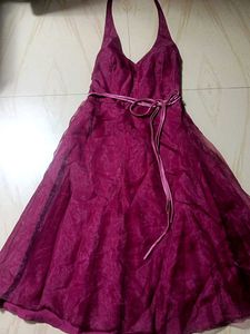 Vintage Burgundy Halter Dress