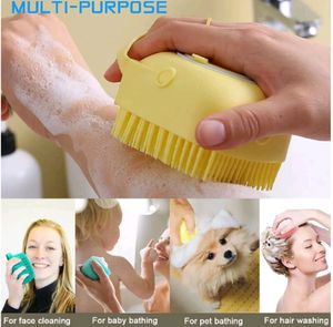 Silicone Bath Brush w Soap Dispenser Body Scrubber